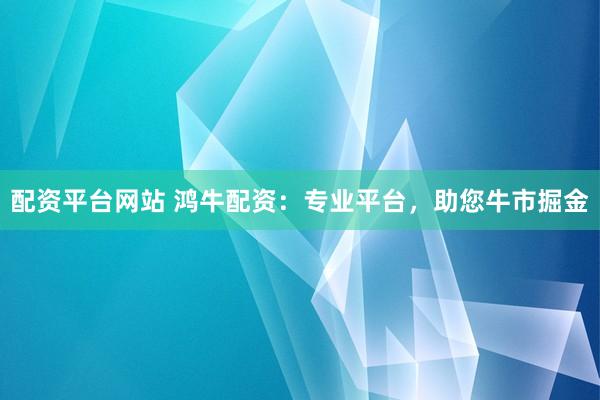 配资平台网站 鸿牛配资：专业平台，助您牛市掘金