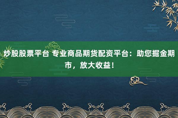 炒股股票平台 专业商品期货配资平台：助您掘金期市，放大收益！