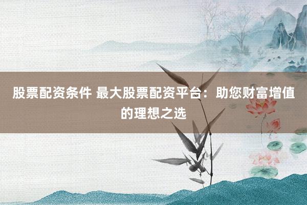 股票配资条件 最大股票配资平台：助您财富增值的理想之选