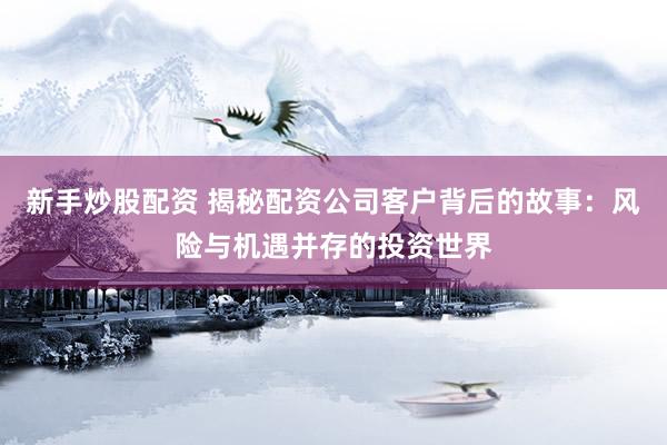 新手炒股配资 揭秘配资公司客户背后的故事：风险与机遇并存的投资世界