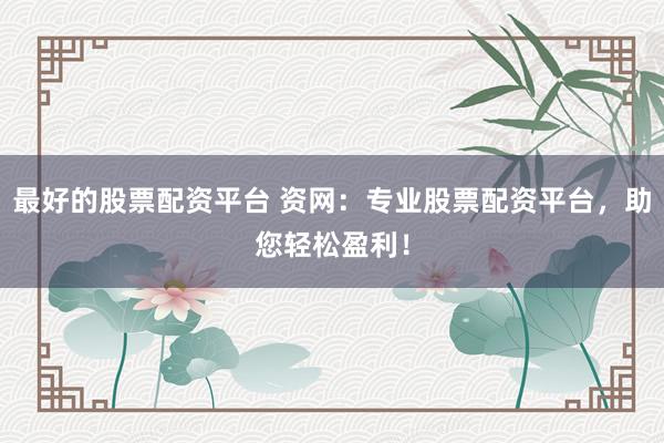 最好的股票配资平台 资网：专业股票配资平台，助您轻松盈利！