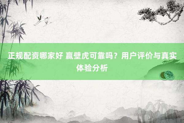 正规配资哪家好 赢壁虎可靠吗？用户评价与真实体验分析