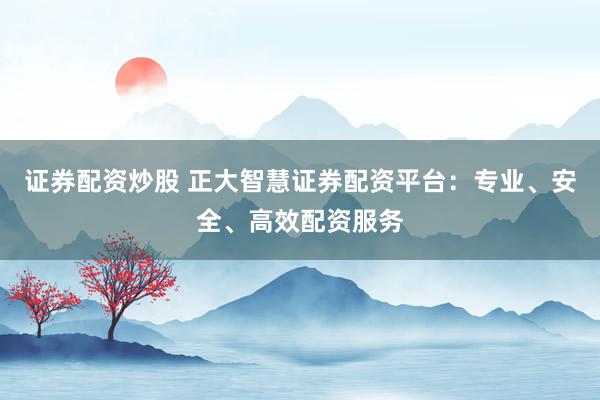 证券配资炒股 正大智慧证券配资平台：专业、安全、高效配资服务