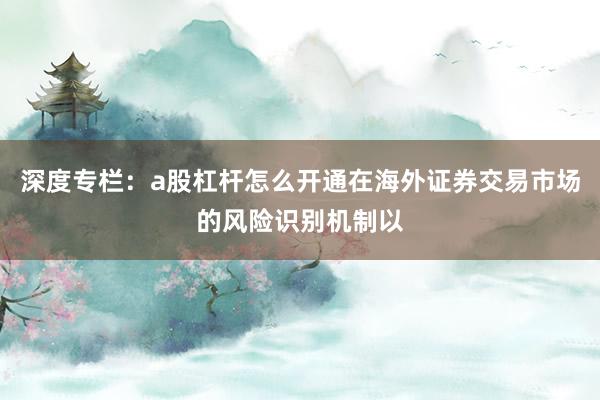 深度专栏：a股杠杆怎么开通在海外证券交易市场的风险识别机制以