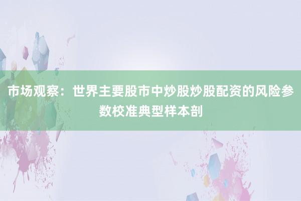 市场观察：世界主要股市中炒股炒股配资的风险参数校准典型样本剖
